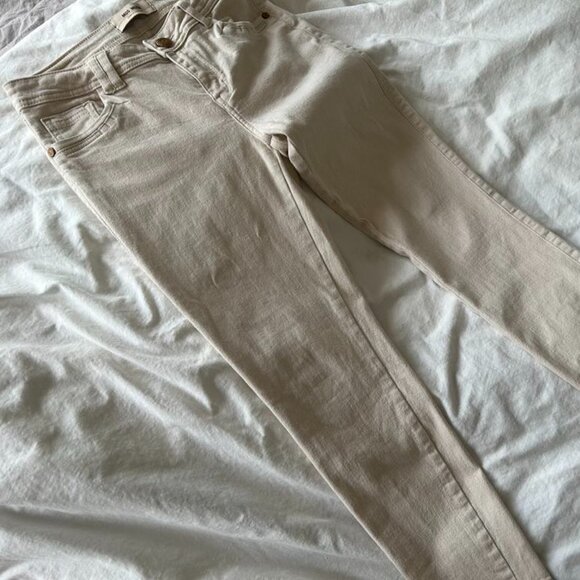 Mos Mosh Summer Cream Embellished Ankle Jeans - Cropped Frayed Hem– EU 28 - Picture 6 of 6